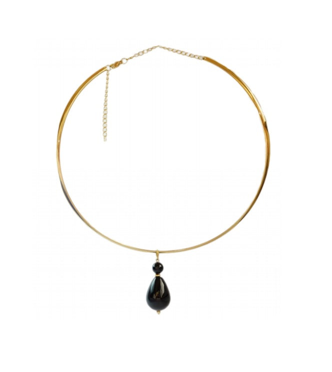 Lily Punto Necklace with Onyx Pendant