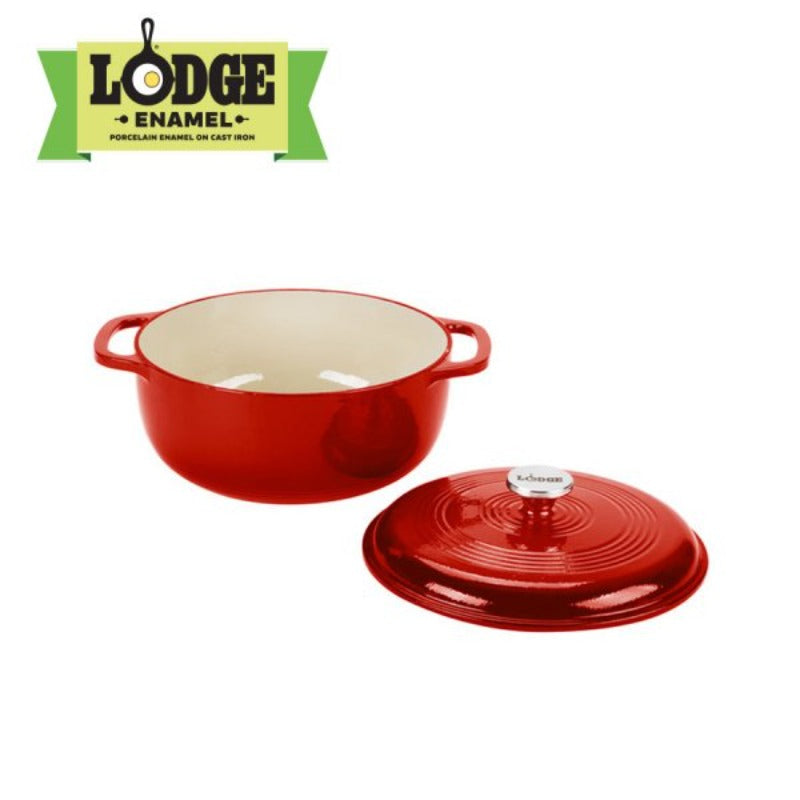 Lodge 6 Quart Enameled Cast Iron Dutch Oven Red
