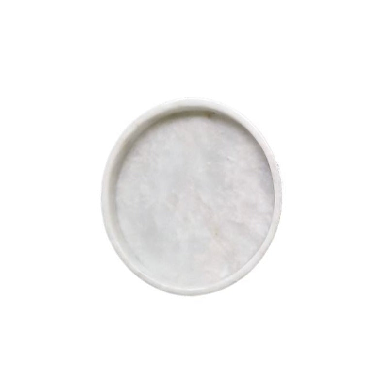 Marmol Stonework Marble Tray 10"D Circular