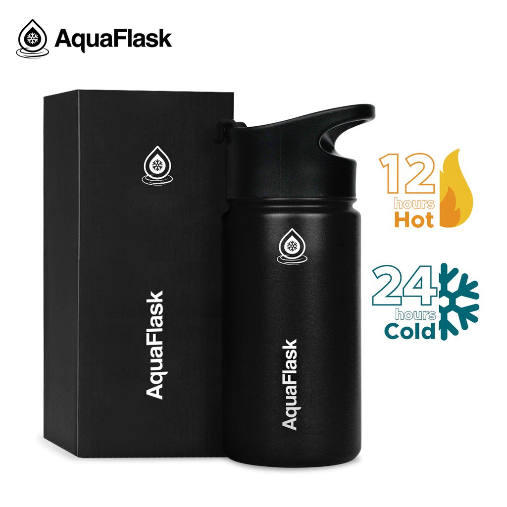 AQUAFLASK (14oz) Wide Mouth w/ Flip Cap