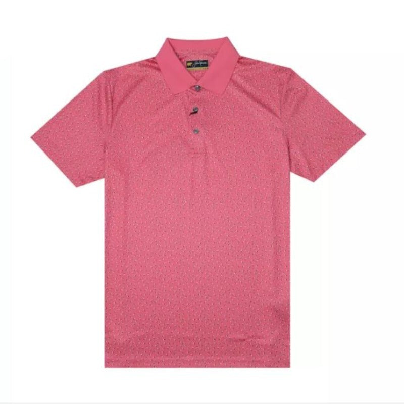 Jack Nicklaus Multi-Square Print Polo - Coral Stroll