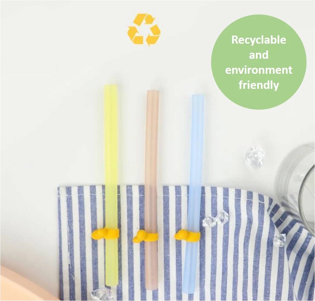 Owl Baby Reusable Silicone Straw for Babies, Toddlers, and Kids with Safety Stopper