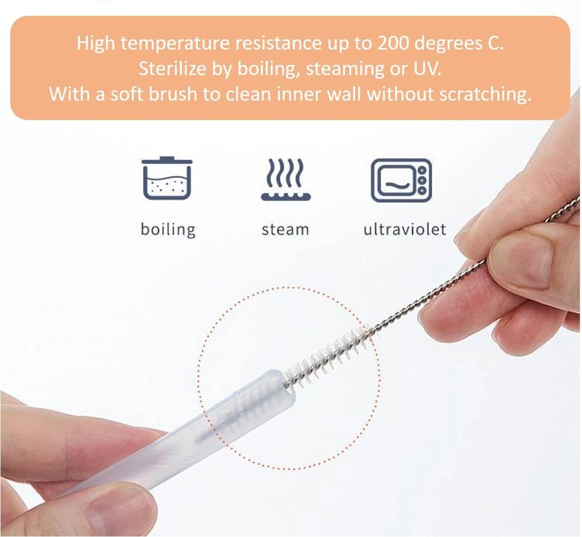 Owl Baby Reusable Silicone Straw for Babies, Toddlers, and Kids with Safety Stopper