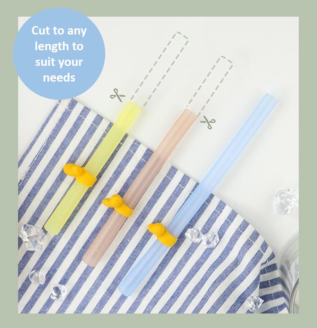 Owl Baby Reusable Silicone Straw for Babies, Toddlers, and Kids with Safety Stopper