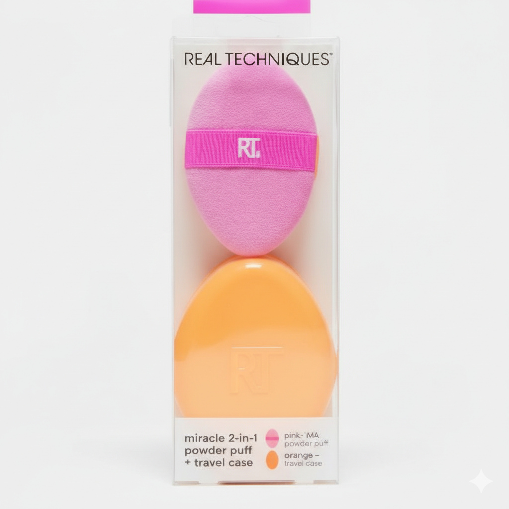 Real Techniques Miracle 2-in-1 Powder Puff + Travel Case