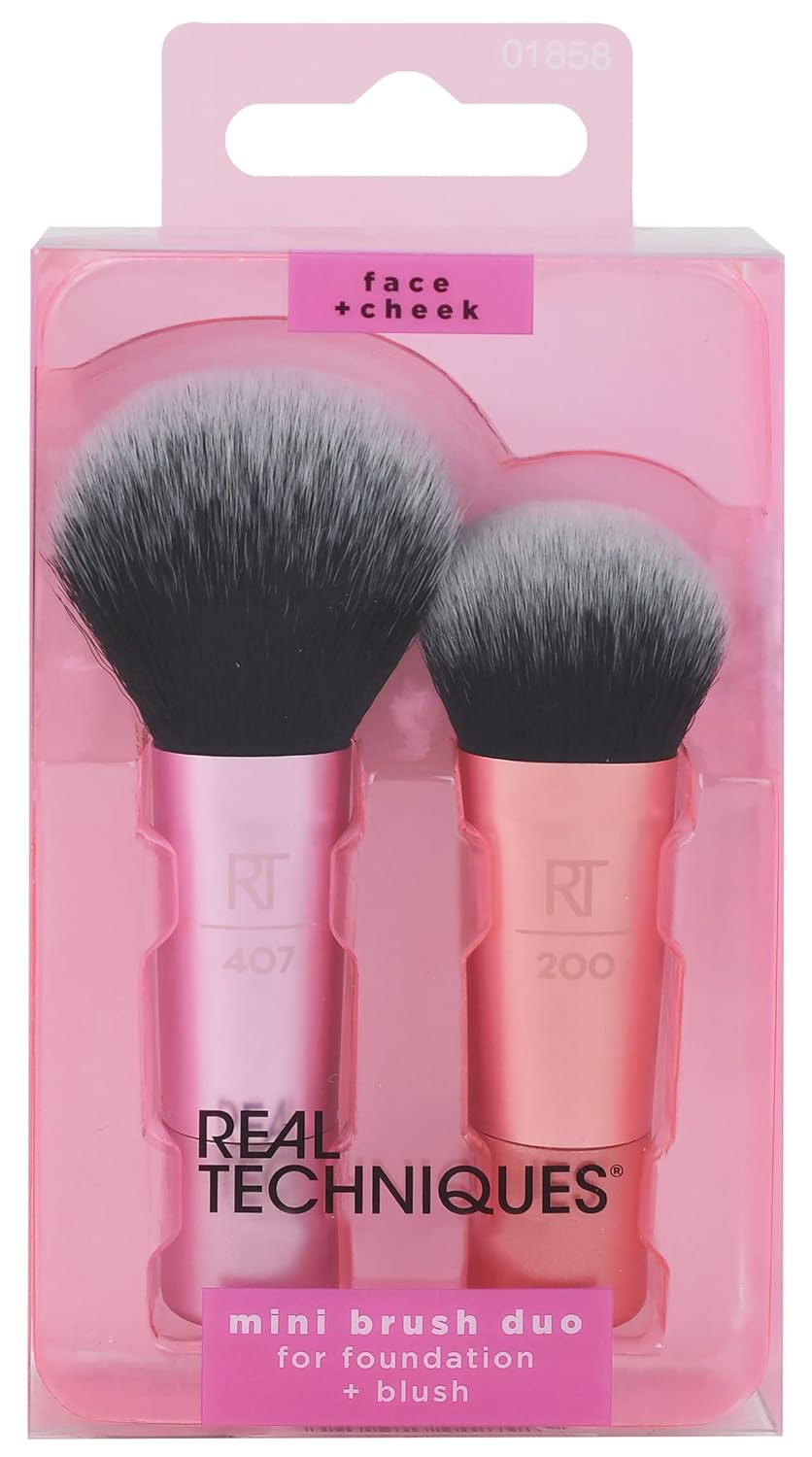 Real Techniques Mini Brush Duo for Foundation + Blush