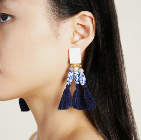 Arete Porcelana Tassel