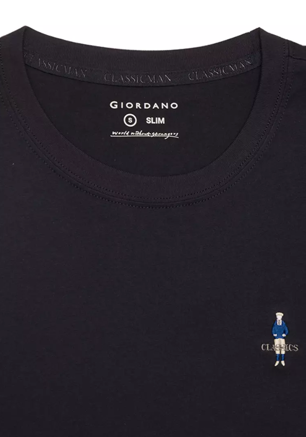 GIORDANO Men's Classic Man T-Shirt  66-Signature Navy XL