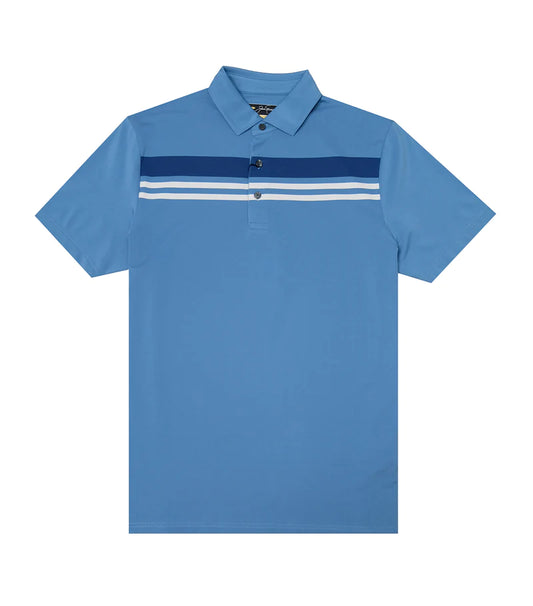Jack Nicklaus Engineered Chest Stripe Polo Silver Lake