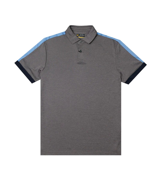 Jack Nicklaus Shoulder Stripe Pieced Polo Muted Gray Heather