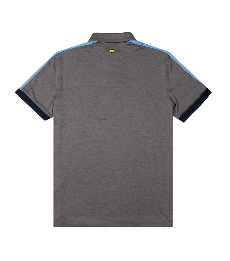 Jack Nicklaus Shoulder Stripe Pieced Polo Muted Gray Heather