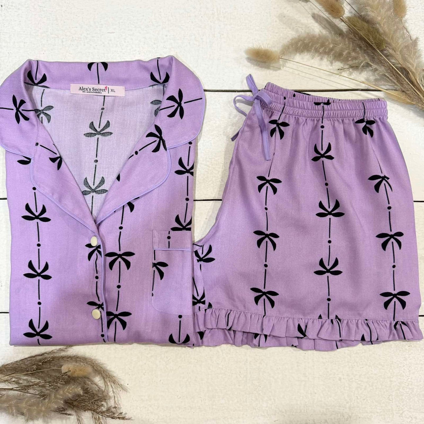 Alex's Secret Purple Bow Set - Frills Style