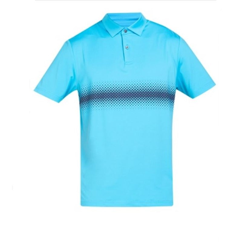 Jack Nicklaus Ombre Geometric Polo Shirt in Mediterranean Sea