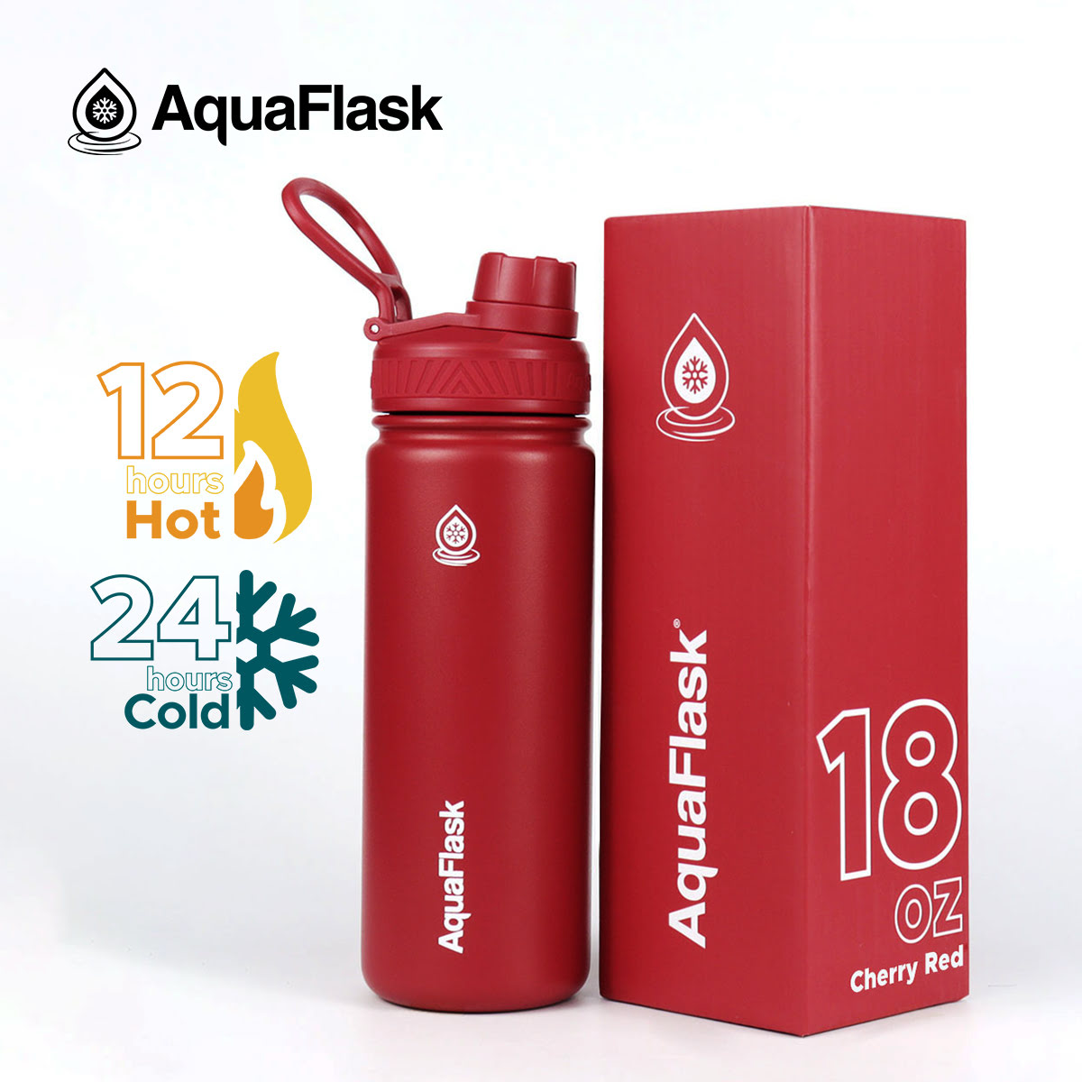 AQUAFLASK (18oz) Wide Mouth w/ Spout Lid - V2