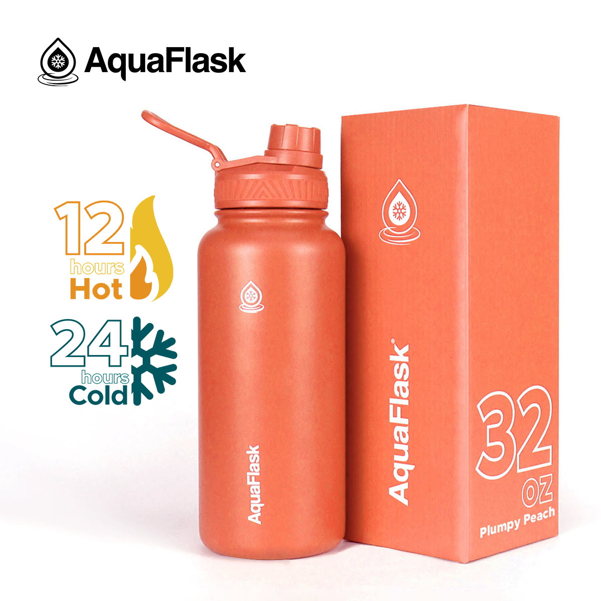 AQUAFLASK (32oz) Wide Mouth w/ Spout Lid V2 - Main Image