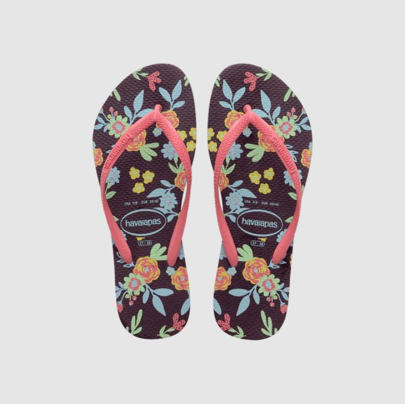 Havaianas Slim Romance Flip Flops in Aubergine Chimes Boutiques