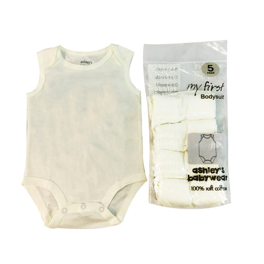 5-Piece Infant's White  Body Suit Pack