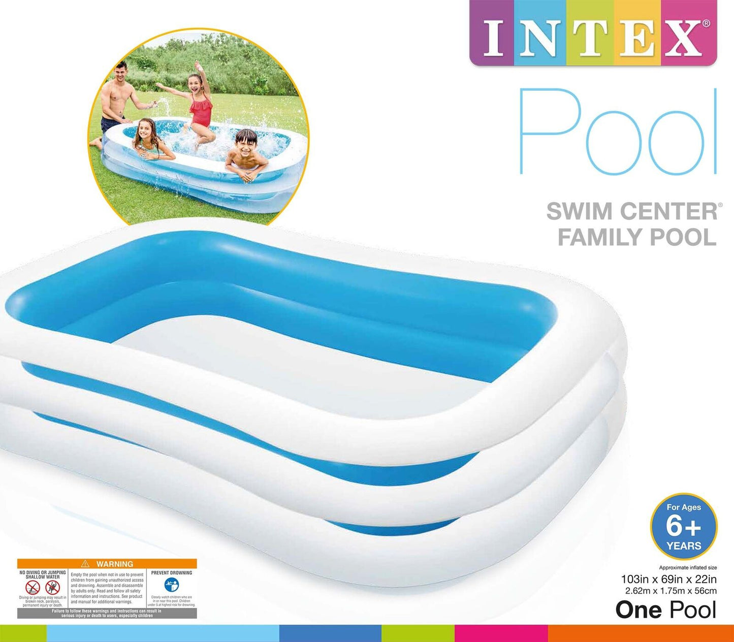Intex Swim Center Family Pool 103" x 69" x 22" - 56483