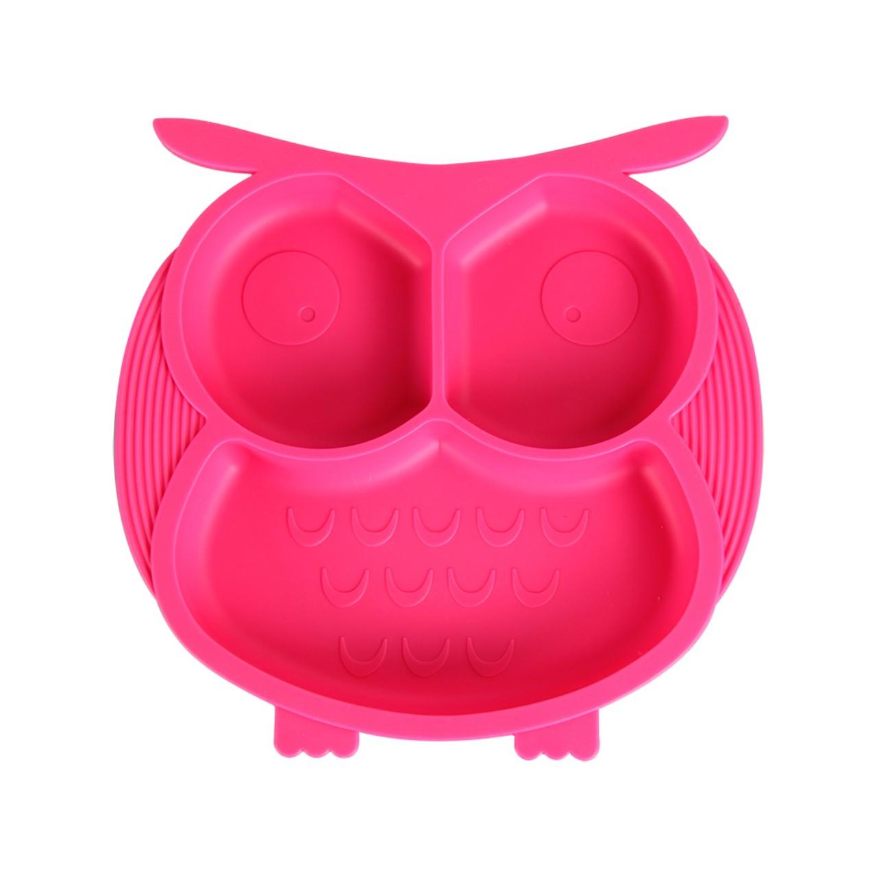Owl Silicone Plate with Anti-Spill Suction Base