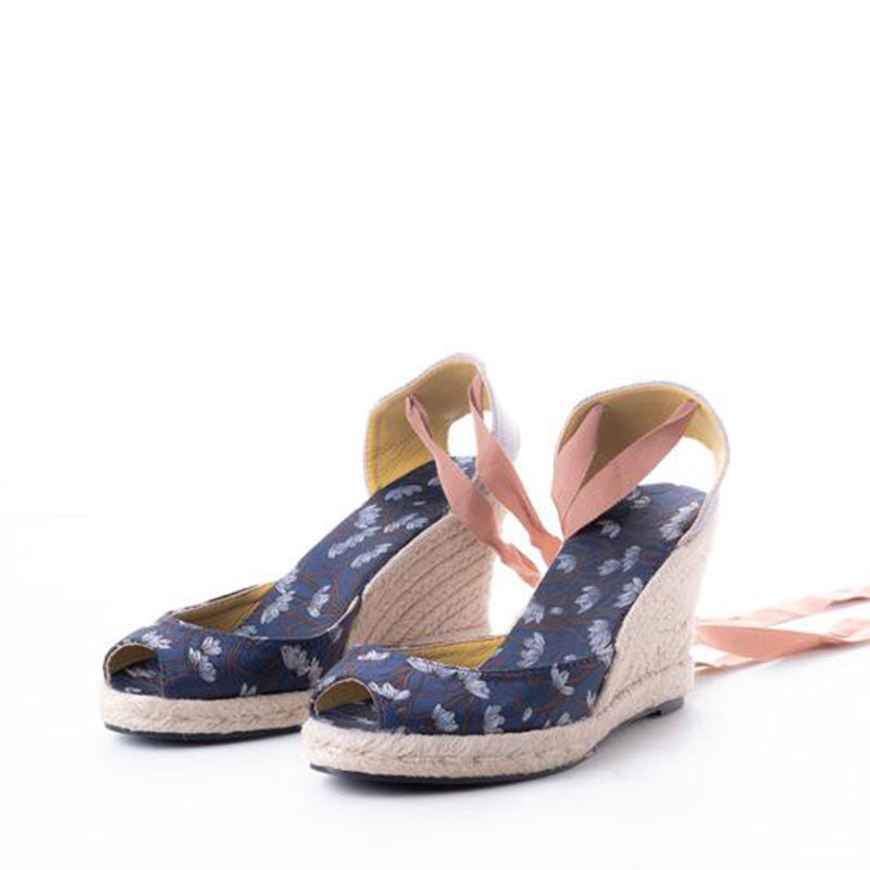 Daily Schedule Lace Up Espadrille (Brocade Blue)