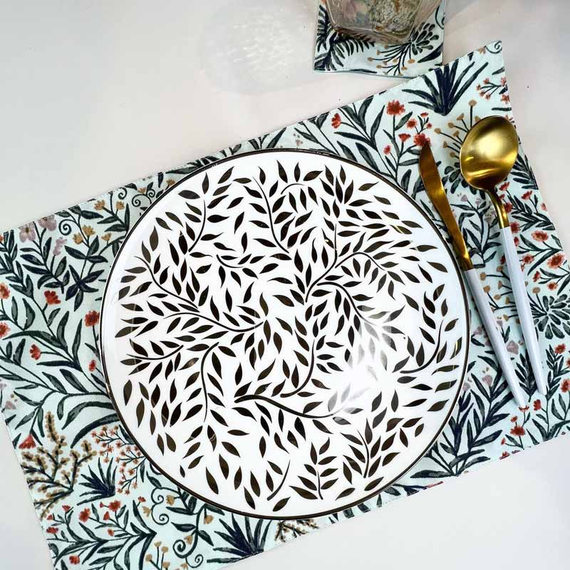 A&A Hari Reversible Cloth Placemats and Coasters (Set of 6)