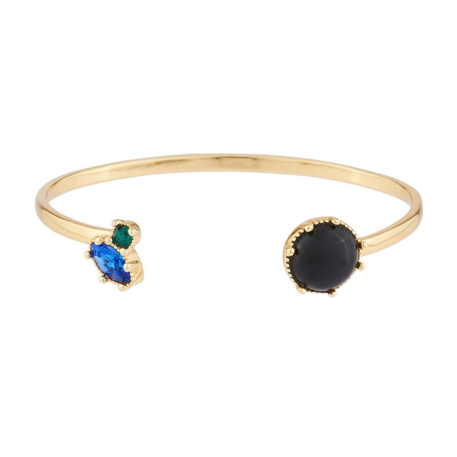 Les Néréides Paris Onyx and Blue stone cuff bracelet