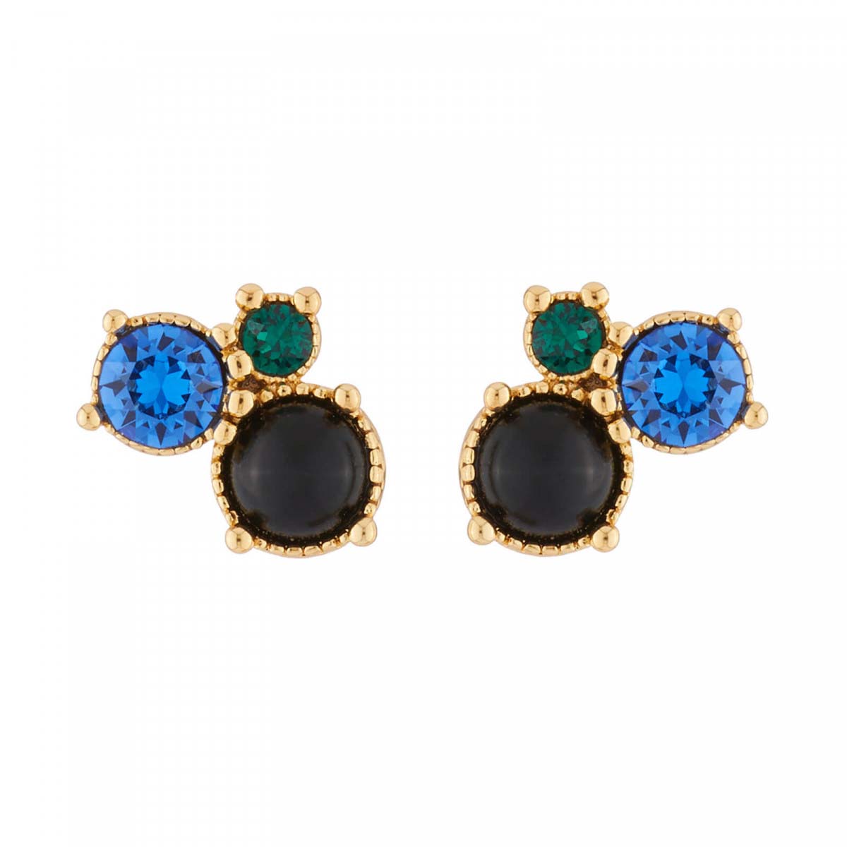 Les Néréides Paris 3 Blue and Green stud earrings