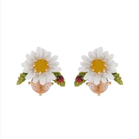 Les Néréides Paris Lovely Daisy on stone french earrings