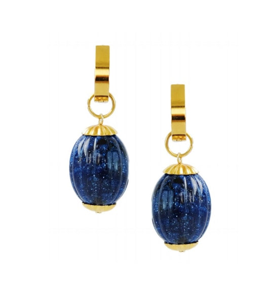 Lily Ouef Charms in Midnight Blue with Baby Hoops