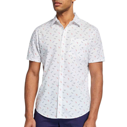 Original Penguin Men's Short Sleeve Button Up Shirt | Sunglasses Print