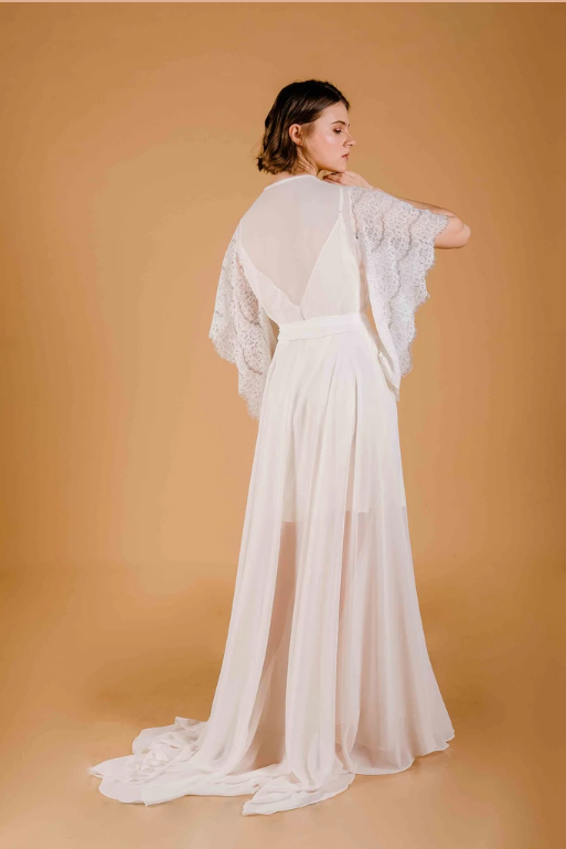 La Tercera Eunice Long Premium Silk Robe set