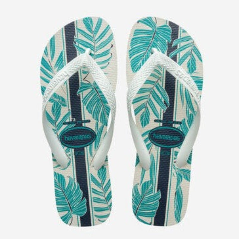 Mens white 2025 and blue havaianas