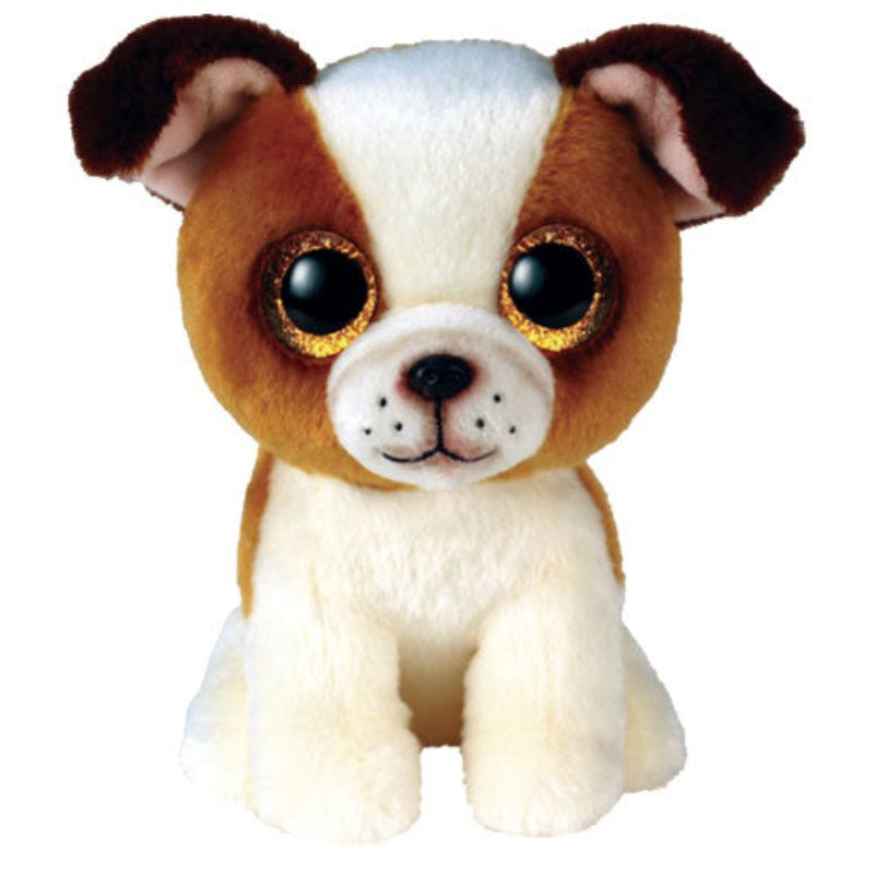 TY Beanie Boos - HUGO the Brown & White Dog (Glitter Eyes)