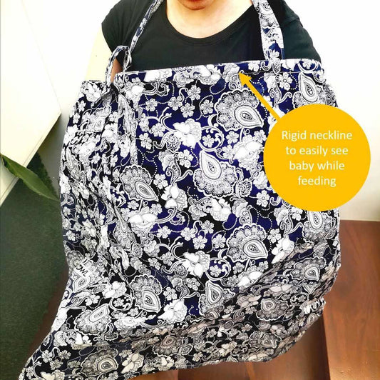 Owl Mama Nursing Cover with Pockets and Carrying Pouch