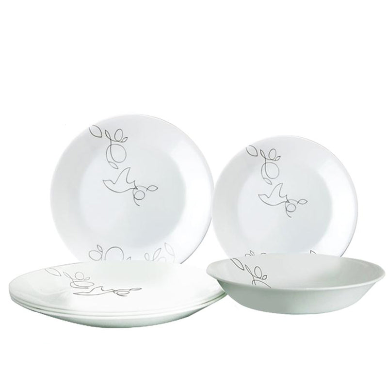 Corelle Morning Breeze Dinner Plate 27cm (Set of 4) with 2 pcs 21 cm Soup Plate