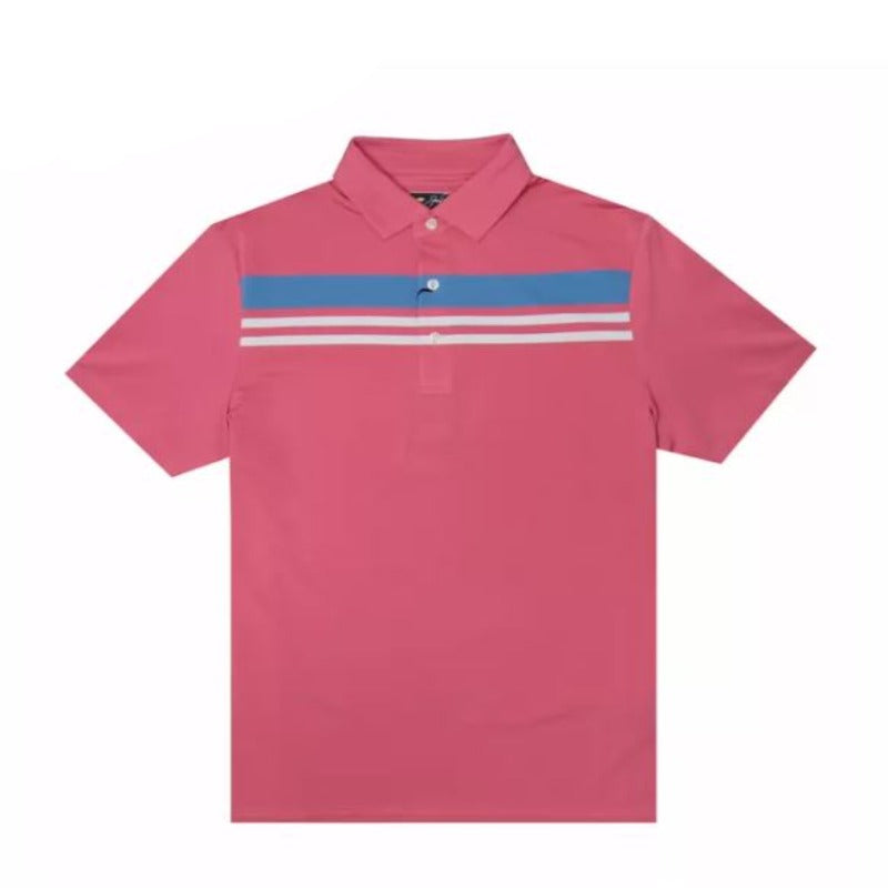 Jack Nicklaus Engineered Chest Stripe Polo - Coral Stroll