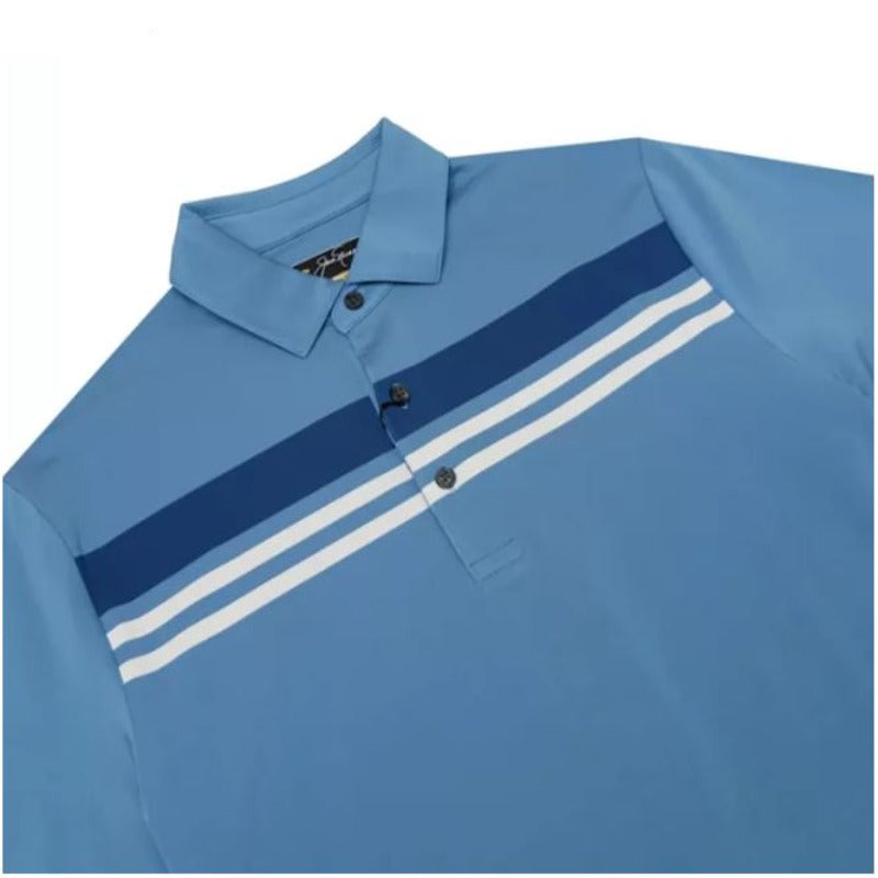 Jack Nicklaus Engineered Chest Stripe Polo - Silver Lake