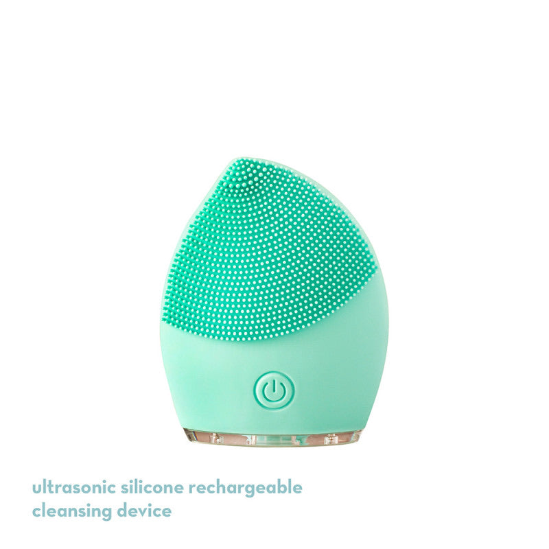 Happy Skin Ultrasonic Silicone Rechargeable Cleansing Device In Green