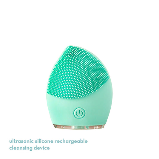 Happy Skin Ultrasonic Silicone Rechargeable Cleansing Device In Green