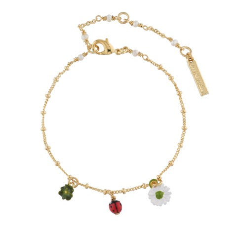 Les Néréides Paris Lovely Daisy, clover and Ladybird bracelet