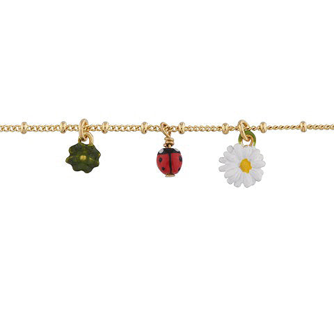 Les Néréides Paris Lovely Daisy, clover and Ladybird bracelet