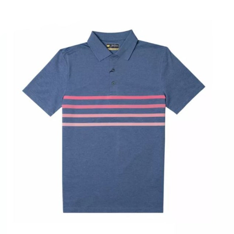 Jack Nicklaus Ombre Chest Stripe Polo - Blue Knit