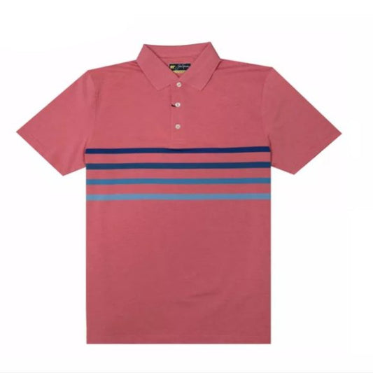 Jack Nicklaus Ombre Chest Stripe Polo - Coral Stroll