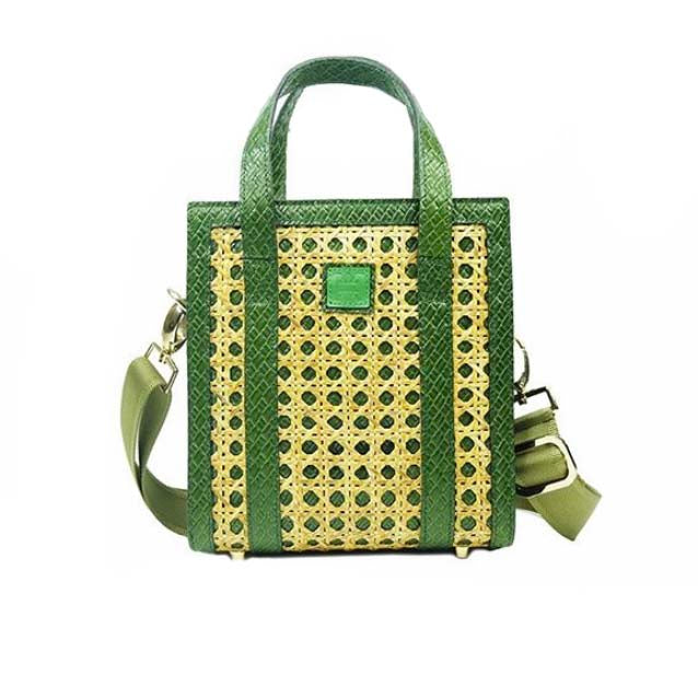 Orias x Chimes Exclusive Solihiya Square Green Weave Tote Bag