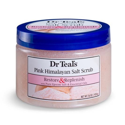 Dr Teal's Pink Himalayan Salt Scrub with Pure Epsom Salt & Essential Oils, 16 oz.