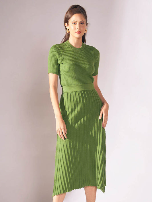 RAF MOMENT TOP AND SKIRT - GREEN