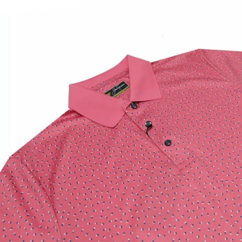 Jack Nicklaus Multi-Square Print Polo - Coral Stroll